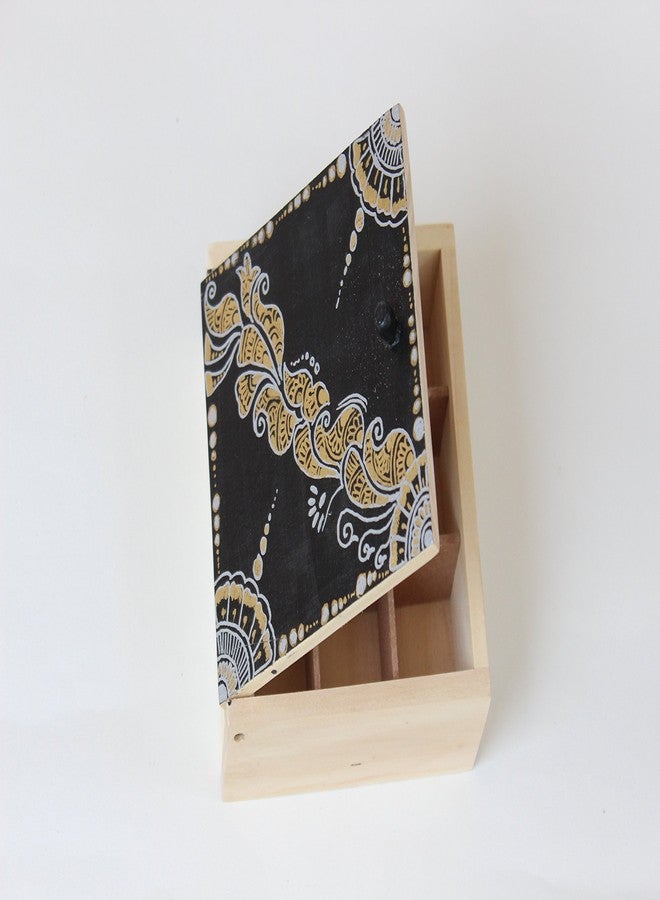 IVEI Decorative Wooden Storage Box - Wooden Hand Painted Vintage Decorative Box - Handcrafted Trinket Box - Wooden Box Organizer - Antique Wooden Box For Jewellery Storage, Home Decor - Mehendi Art - Image 1